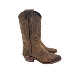 Abilene Rawhide Women’s Cowboy Boots Size 6 M Brown Leather USA Made Western
